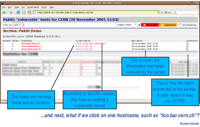 Pakiti server view 2