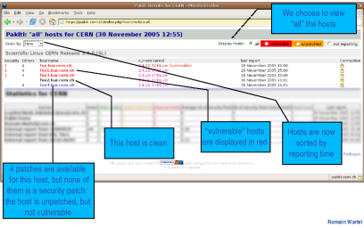 Pakiti server view 5